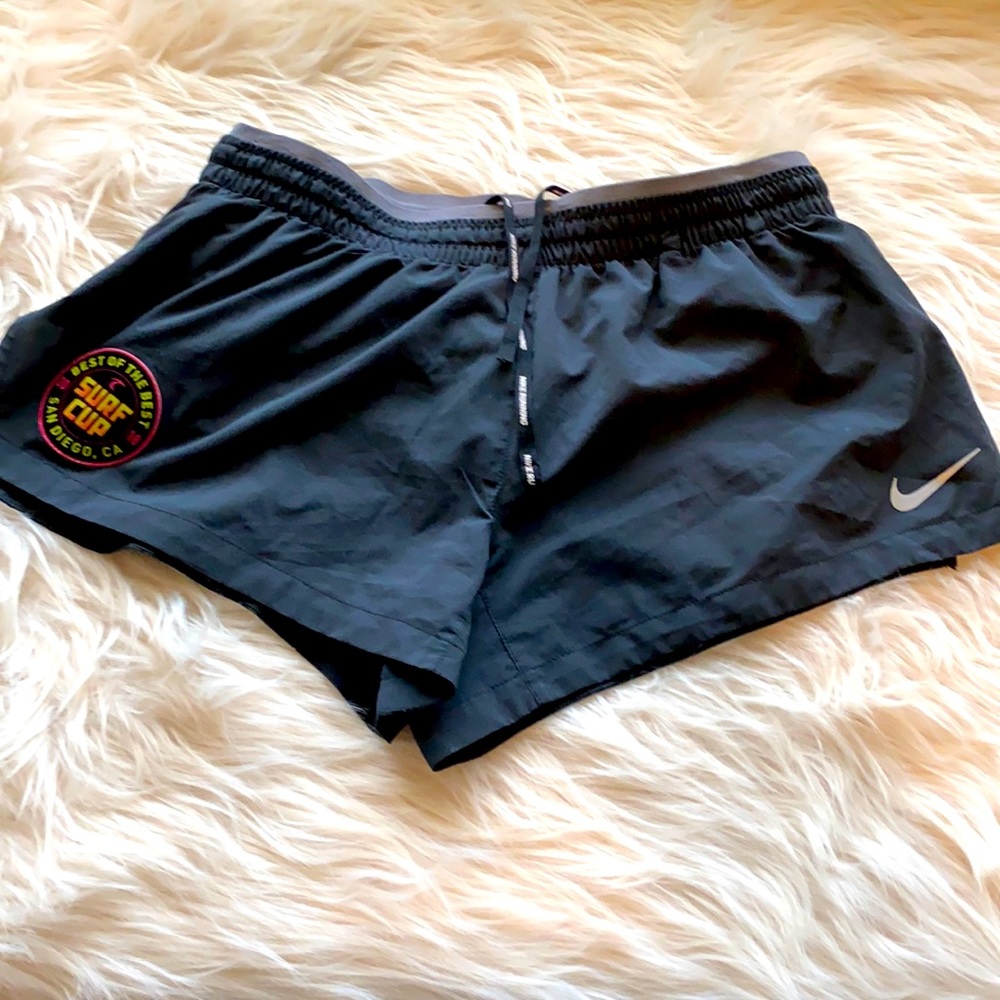 Nike Women's Black Athletic Shorts with Surf Cup Patch